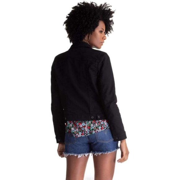 Brand New Women Black Cotton Wrangler Authentics Denim Jacket Casual Fit - Picture 2 of 5